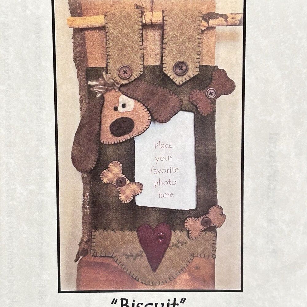 Biscuit Dog Puppy Rustic Country Handcraft Pattern Only Hang Up HU-011 Pet Photo